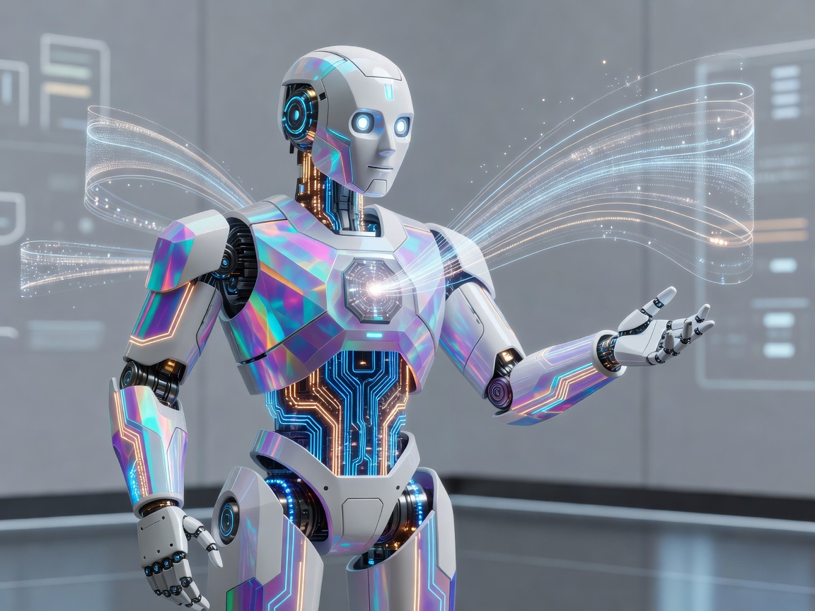 Colorful futuristic robot illustration symbolizing conversational artificial intelligence